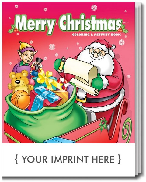 SC0506 Merry CHRISTMAS Coloring and Activity Book With Custom Imprint